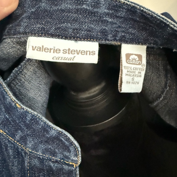 Valerie Stevens Blue and Yellow Jean Jacket Tailored Fit - Picture 5 of 5